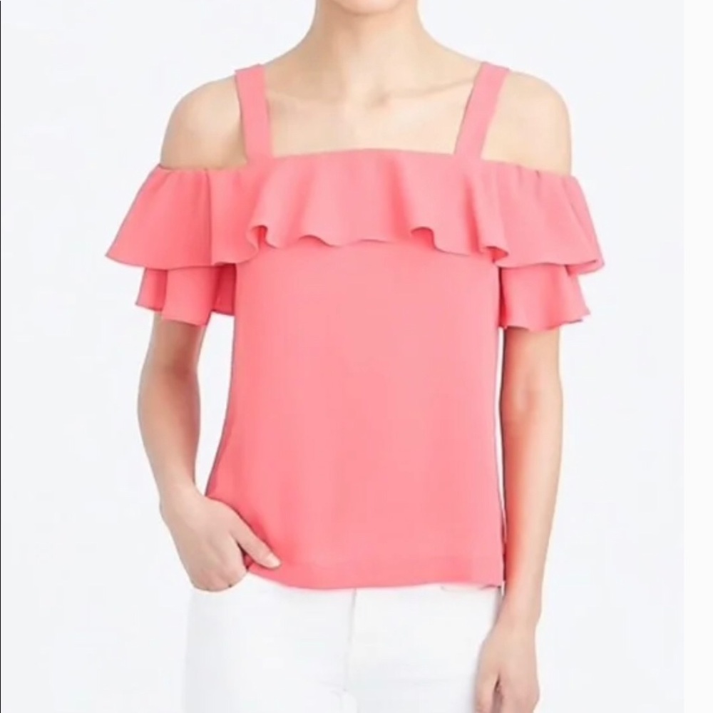 NWT J. Crew Cold Shoulder Ruffle Top